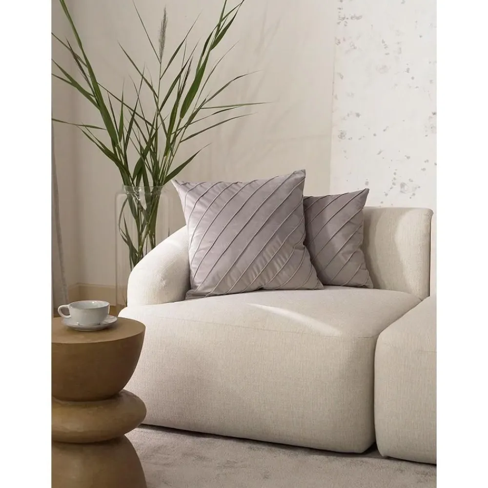 Copricuscino In Velluto Grigio Chiaro Con Motivo Strutturato Leyla*Westwing Collection Fashion