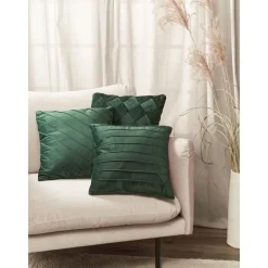 Copricuscino In Velluto Verde Scuro Con Motivo Strutturato Leyla*Westwing Collection New