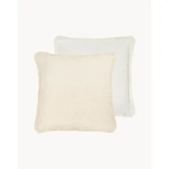 Copricuscino Reversibile Beige Con Frange Loran*Westwing Collection Sale