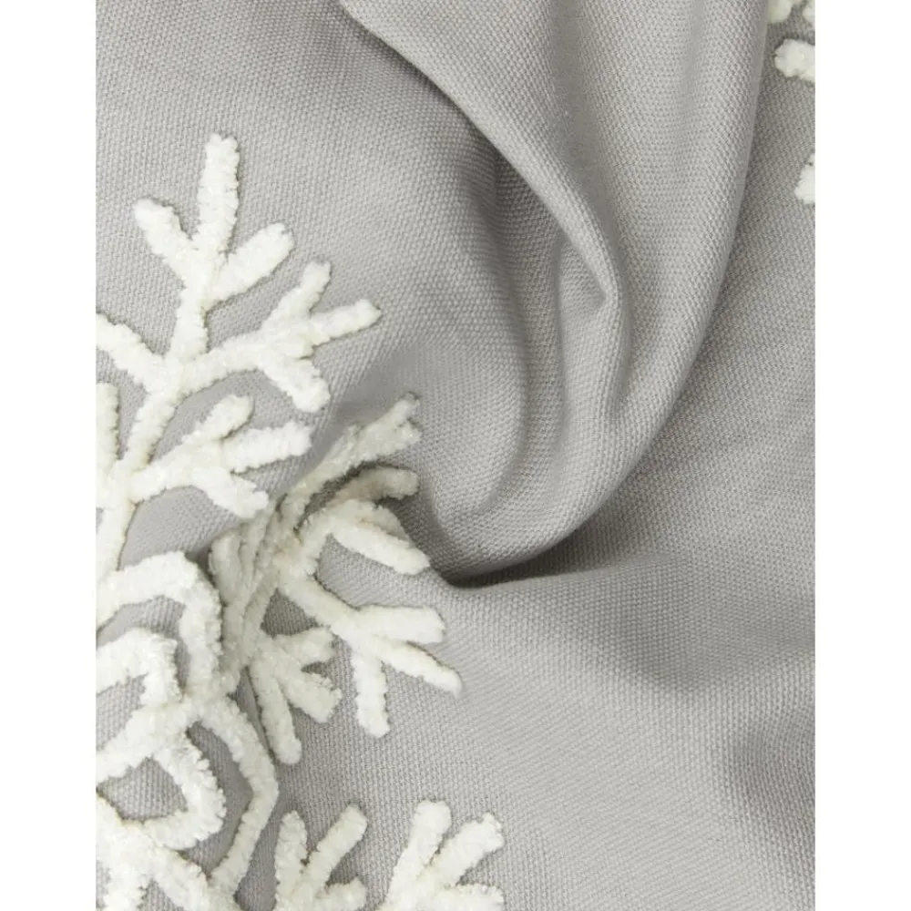 Copricuscino Ricamata Color Grigio Snowflake*Westwing Collection Hot
