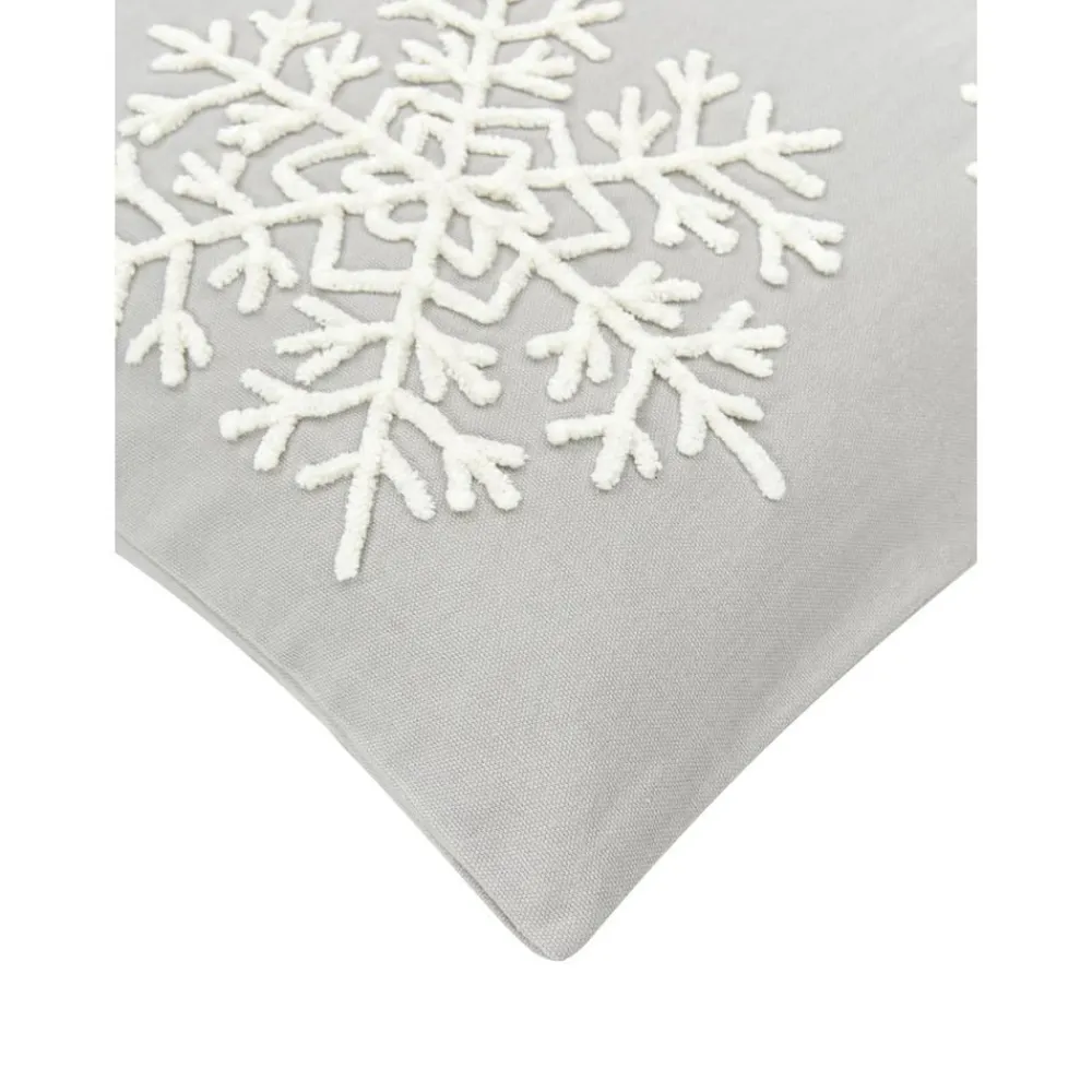 Copricuscino Ricamata Color Grigio Snowflake*Westwing Collection Hot
