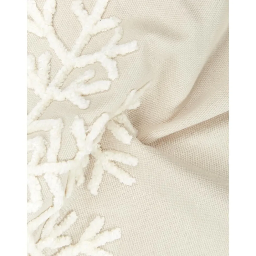 Copricuscino Ricamata Color Beige Snowflake*Westwing Collection Best