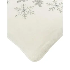 Copricuscino Ricamata In Velluto Bianco Crema Con Bordino Snowflake*Westwing Collection Sale