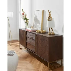 Credenza A Spina Di Pesce Con Ante E Finitura In Legno D'Acacia Class*Dutchbone New