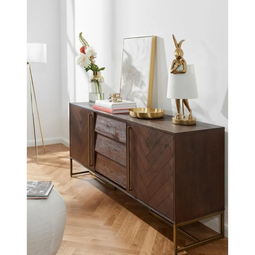 Credenza A Spina Di Pesce Con Ante E Finitura In Legno D'Acacia Class*Dutchbone New