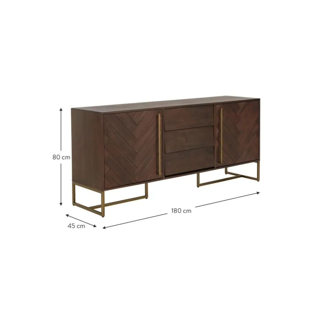Credenza A Spina Di Pesce Con Ante E Finitura In Legno D'Acacia Class*Dutchbone New