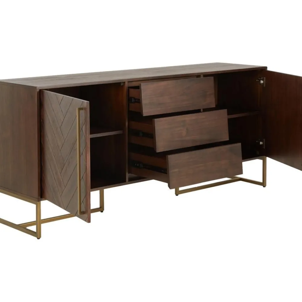 Credenza A Spina Di Pesce Con Ante E Finitura In Legno D'Acacia Class*Dutchbone New