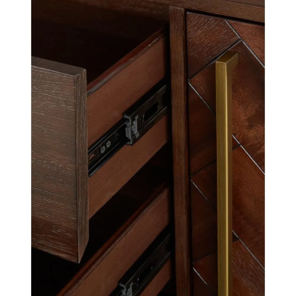 Credenza A Spina Di Pesce Con Ante E Finitura In Legno D'Acacia Class*Dutchbone New