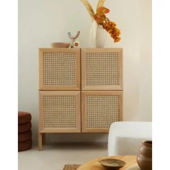 Credenza Alta In Legno Di Quercia Con Intreccio Viennese Jolie*Westwing Collection Hot
