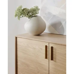 Credenza Alta In Legno Di Quercia Con Ante Diana*Westwing Collection New