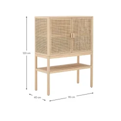 Credenza Alta In Legno Di Pino/Rattan Sanna*Bloomingville Outlet