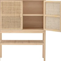 Credenza Alta In Legno Di Pino/Rattan Sanna*Bloomingville Outlet