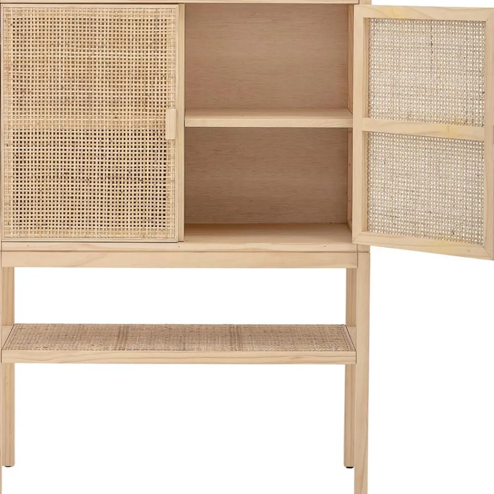 Credenza Alta In Legno Di Pino/Rattan Sanna*Bloomingville Outlet