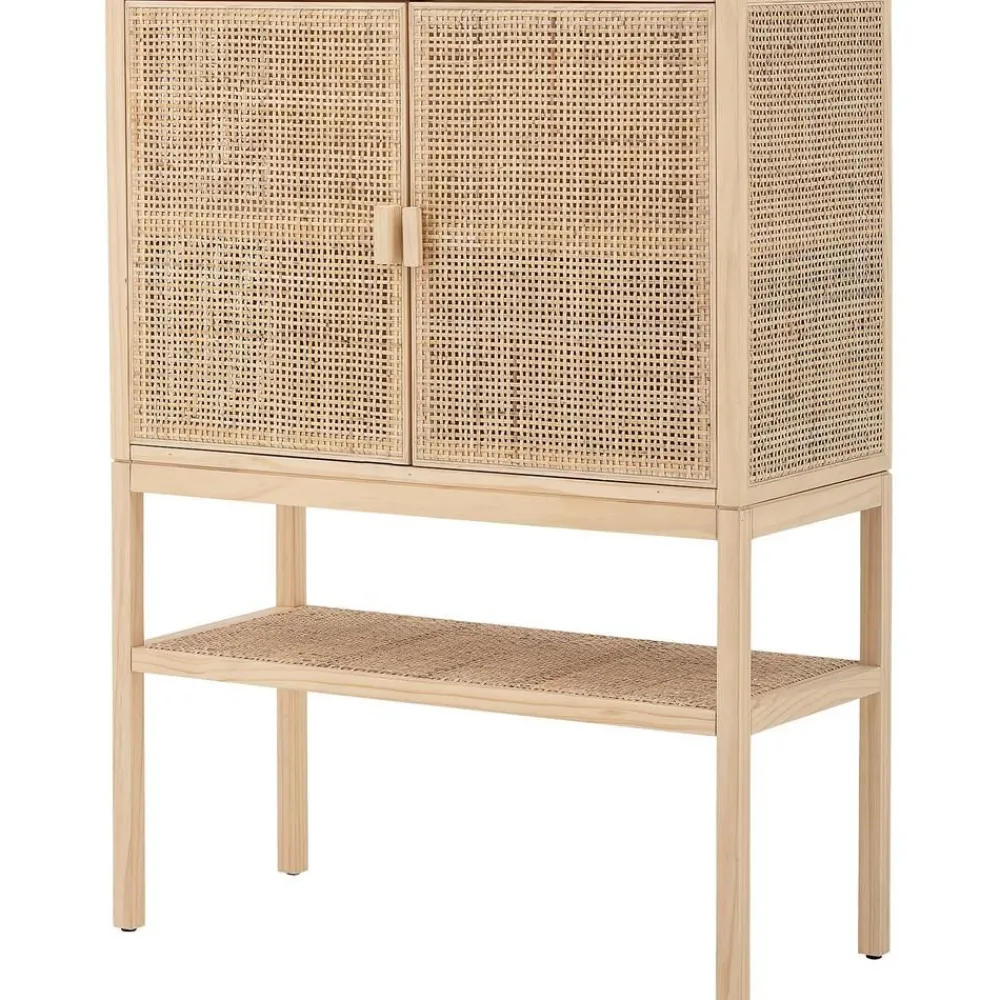 Credenza Alta In Legno Di Pino/Rattan Sanna*Bloomingville Outlet
