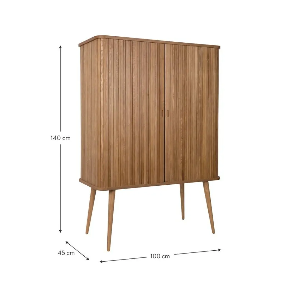Credenza Alta Retro Con Ante Scorrevoli Scanalate Barbier*Zuiver Best