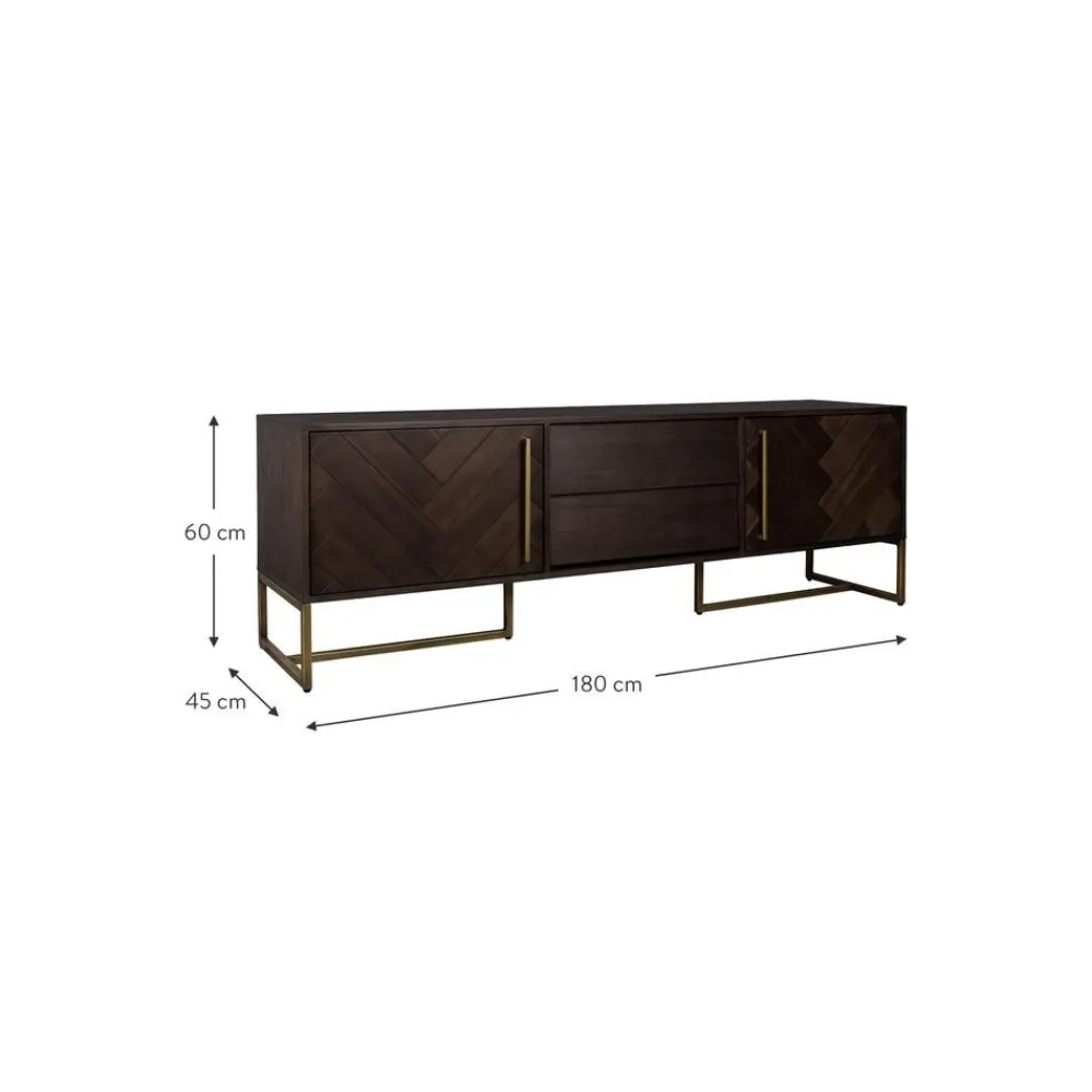 Credenza Bassa A Spina Di Pesce Con Finitura In Legno Di Acacia Class*Dutchbone Fashion