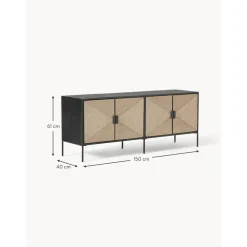Credenza Bassa Con Ante In Legno Di Mango Massiccio June*Westwing Collection New