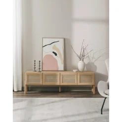 Credenza Bassa In Legno Di Quercia Con Intreccio Viennese Jolie*Westwing Collection Outlet