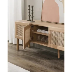 Credenza Bassa In Legno Di Quercia Con Intreccio Viennese Jolie*Westwing Collection Outlet