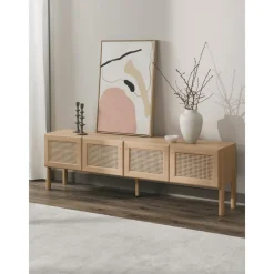 Credenza Bassa In Legno Di Quercia Con Intreccio Viennese Jolie*Westwing Collection Outlet