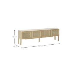 Credenza Bassa In Legno Di Quercia Con Intreccio Viennese Jolie*Westwing Collection Outlet