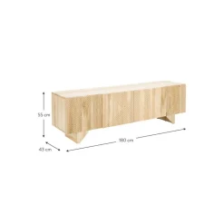 Credenza Bassa In Legno Di Frassino Massiccio Con Ante Louis*Westwing Collection Discount
