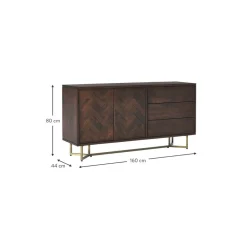 Credenza Con Ante In Legno Massiccio A Spina Di Pesce Luca*Westwing Collection Outlet