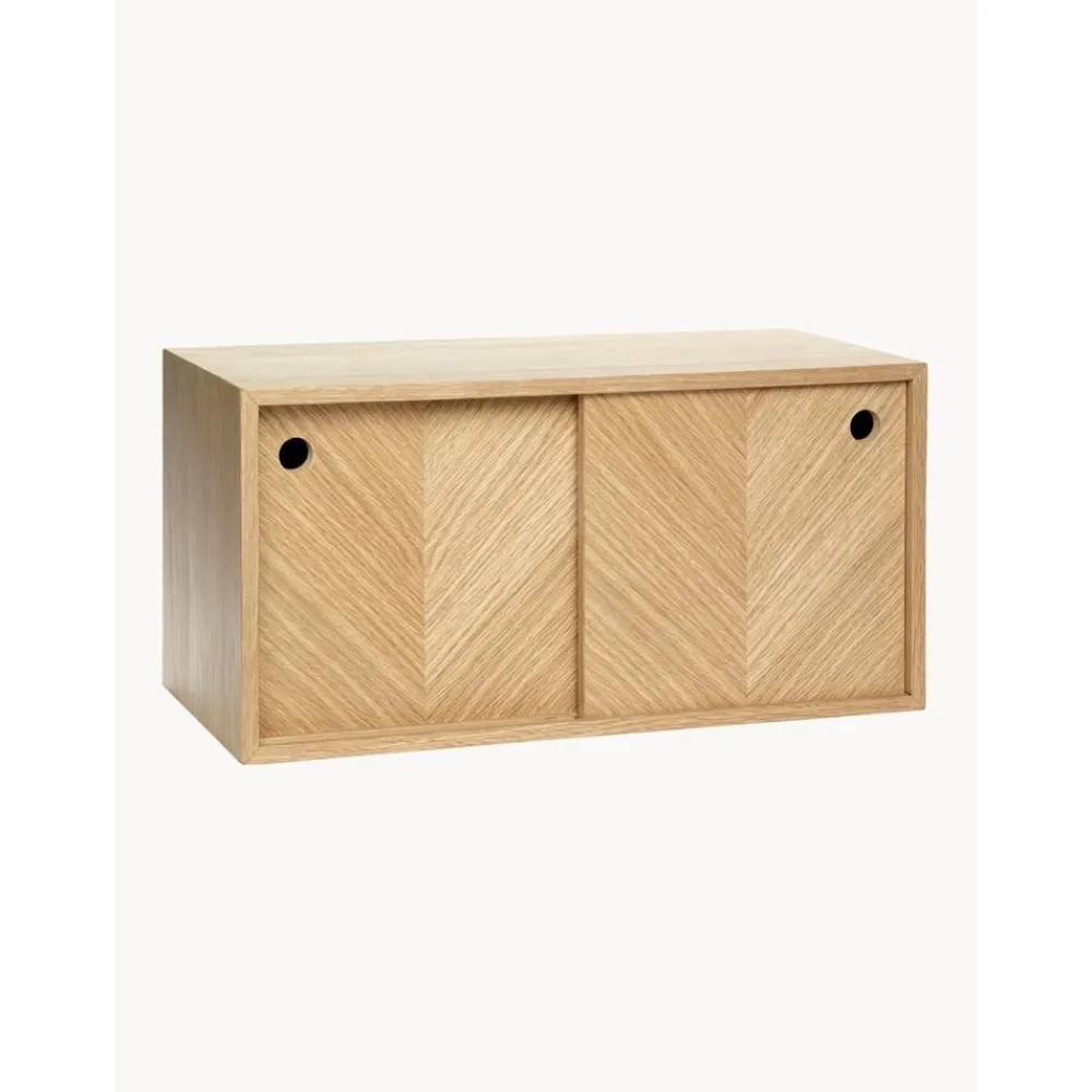 Credenza Da Parete In Legno Di Quercia Con Motivo Spina Di Pesce Herringbone*Hübsch Best