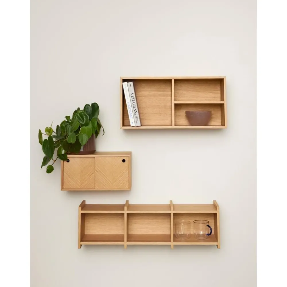 Credenza Da Parete In Legno Di Quercia Con Motivo Spina Di Pesce Herringbone*Hübsch Best