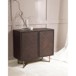 Credenza In Legno Massiccio Con Motivo Spina Di Pesce Luca*Westwing Collection Best