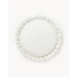 Cuscino Arredo Imbottito Bianco Con Pompon Deva*Westwing Collection Hot