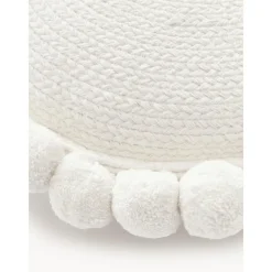 Cuscino Arredo Imbottito Bianco Con Pompon Deva*Westwing Collection Hot