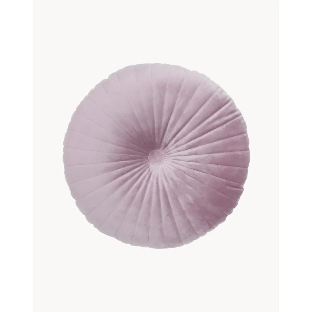 Cuscino Rotondo In Velluto Lucido Rosa Cipria Monet*Westwing Collection Sale