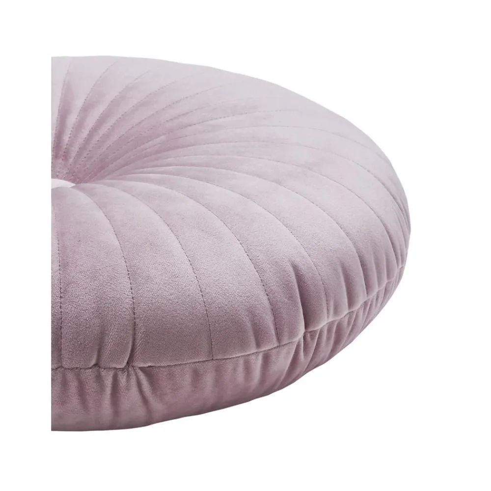 Cuscino Rotondo In Velluto Lucido Rosa Cipria Monet*Westwing Collection Sale