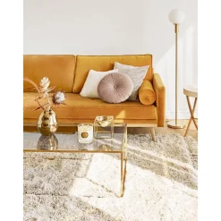 Cuscino Rotondo In Velluto Lucido Rosa Cipria Monet*Westwing Collection Sale