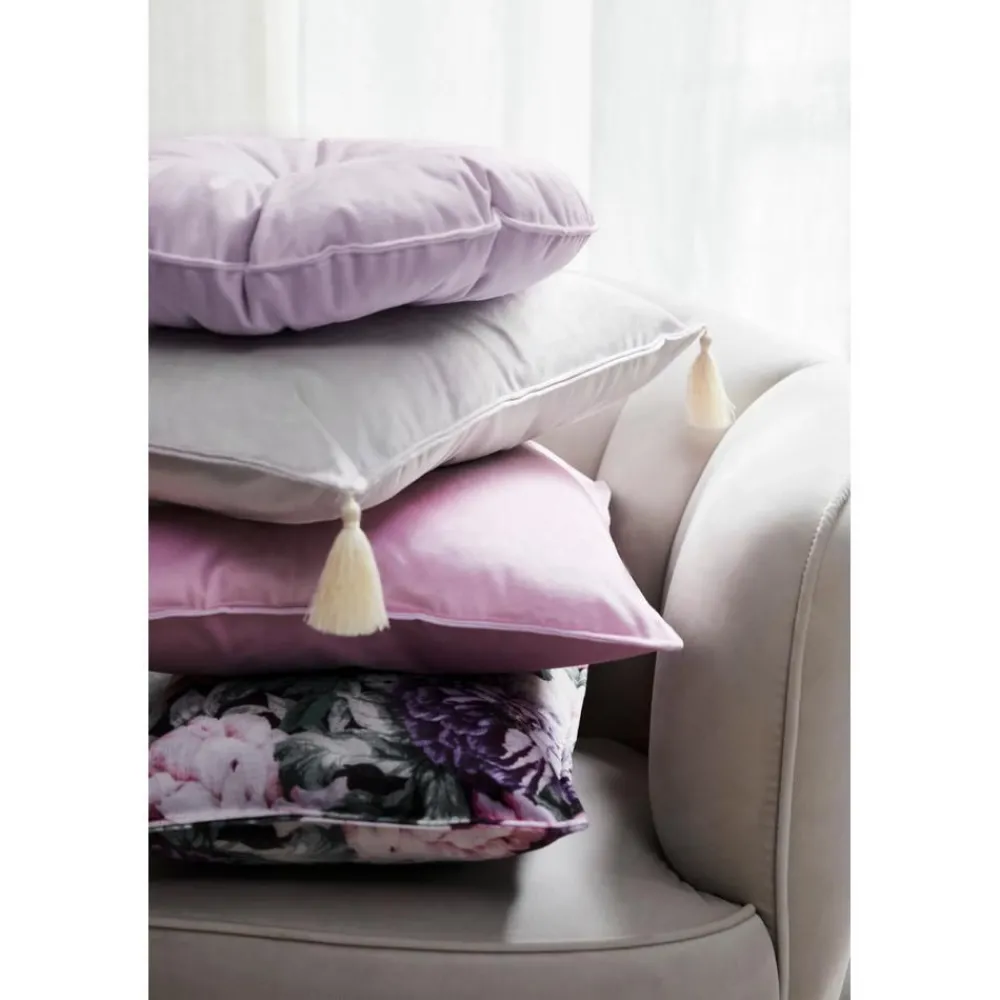 Cuscino Rotondo In Velluto Lucido Rosa Cipria Monet*Westwing Collection Sale