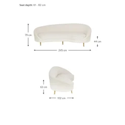 Divano 3 Posti A Fagiolo In Boucle Gatsby*Westwing Collection Fashion