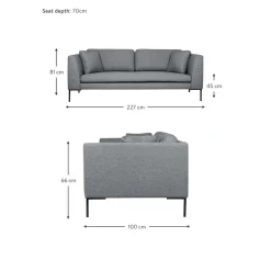 Divano 3 Posti Con Piedini In Metallo Emma*Westwing Collection Fashion