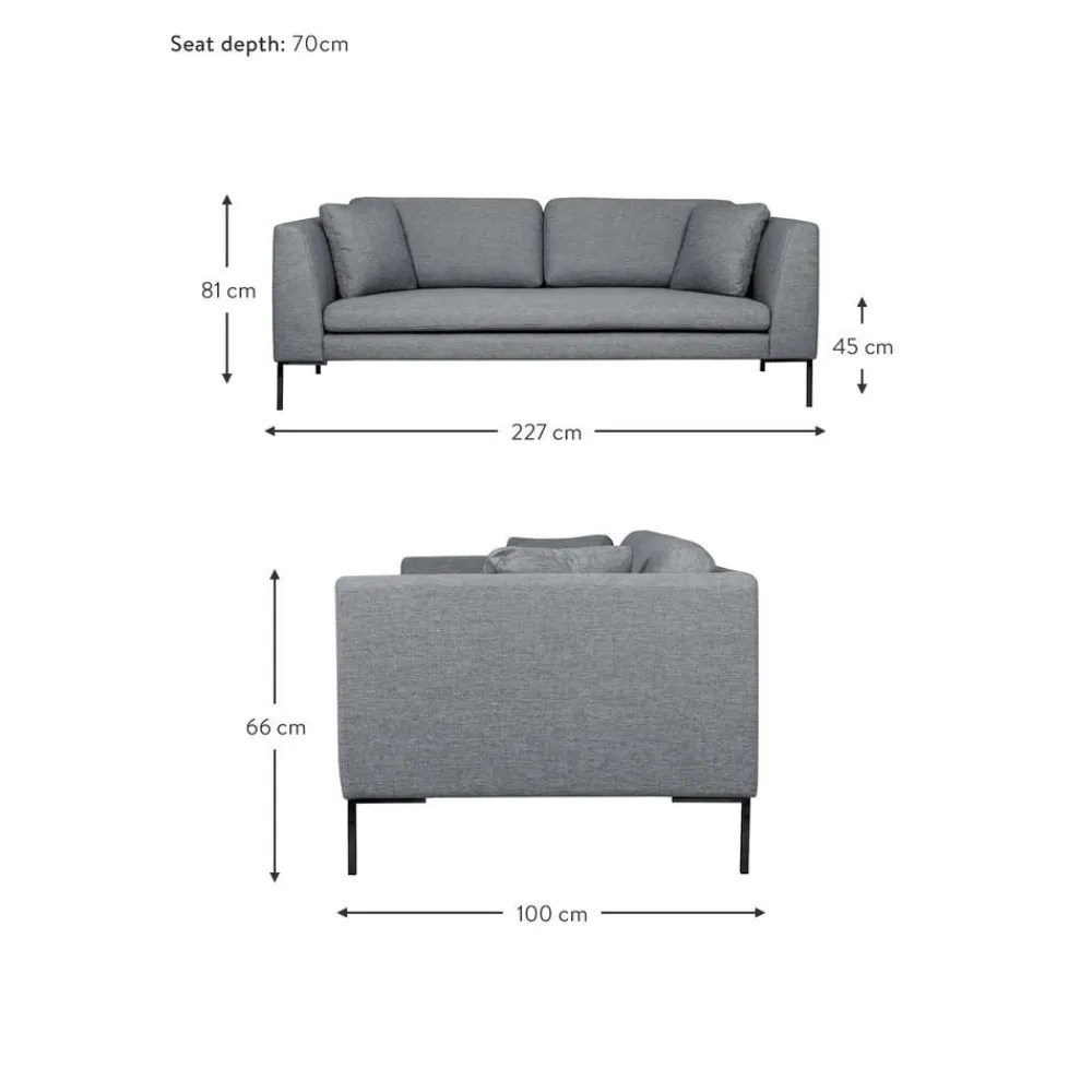 Divano 3 Posti Con Piedini In Metallo Emma*Westwing Collection Fashion