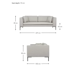 Divano 3 Posti Con Piedini In Metallo Emma*Westwing Collection New