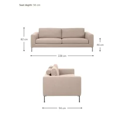 Divano 3 Posti Con Piedini In Metallo Cucita*Westwing Collection Sale