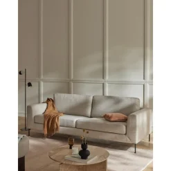 Divano 3 Posti Con Piedini In Metallo Cucita*Westwing Collection New