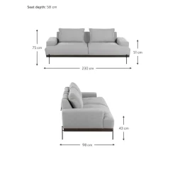 Divano 3 Posti Con Piedini In Metallo Brooks*Westwing Collection Outlet