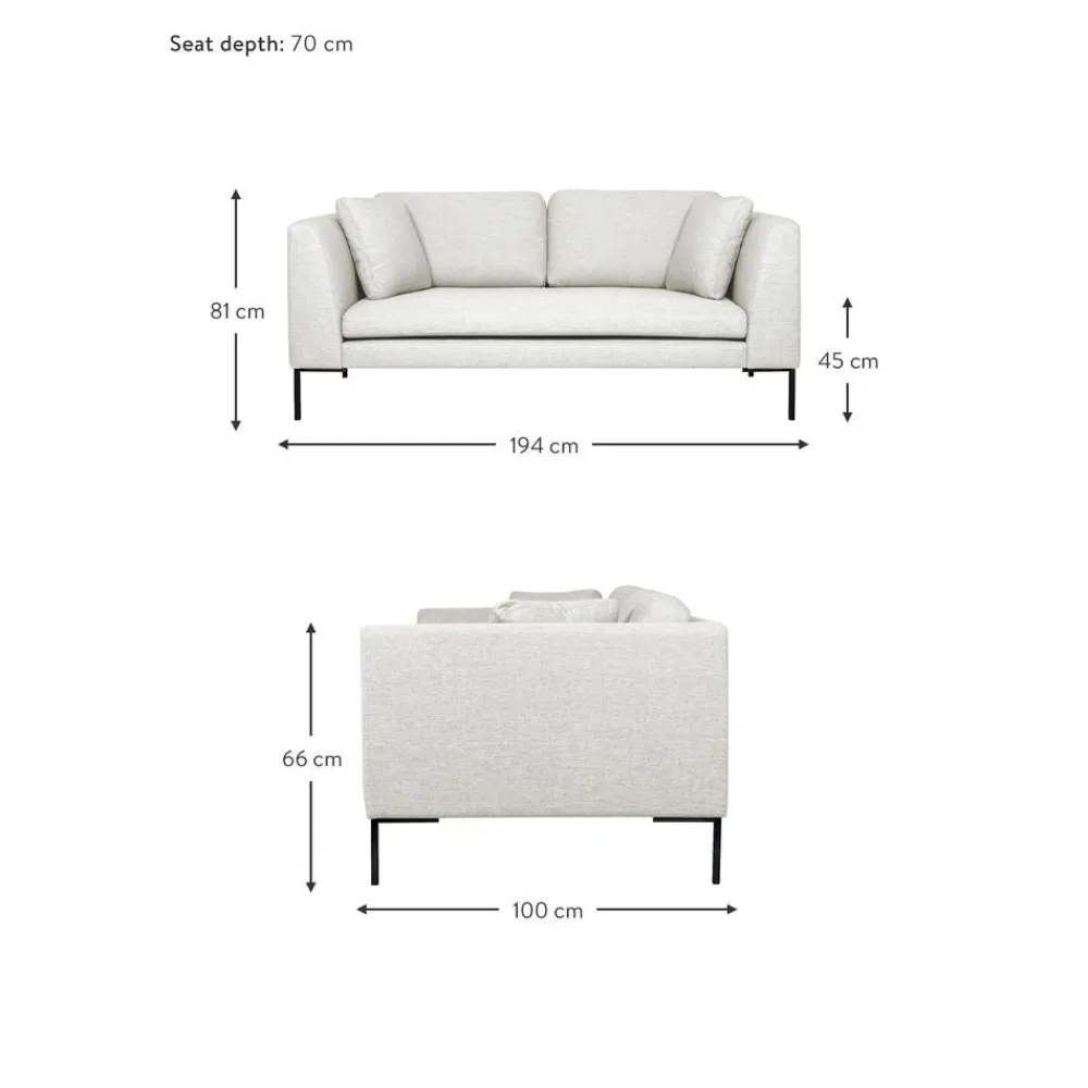 Divano 3 Posti Con Piedini In Metallo Emma*Westwing Collection Discount