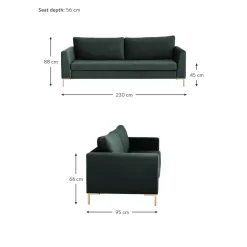 Divano 3 Posti In Velluto Luna*Westwing Collection Best