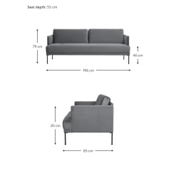 Divano 3 Posti In Velluto Fluente*Westwing Collection New