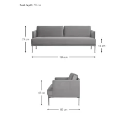 Divano 3 Posti In Velluto Fluente*Westwing Collection Hot