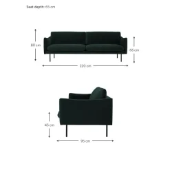 Divano 3 Posti In Velluto Moby*Westwing Collection New