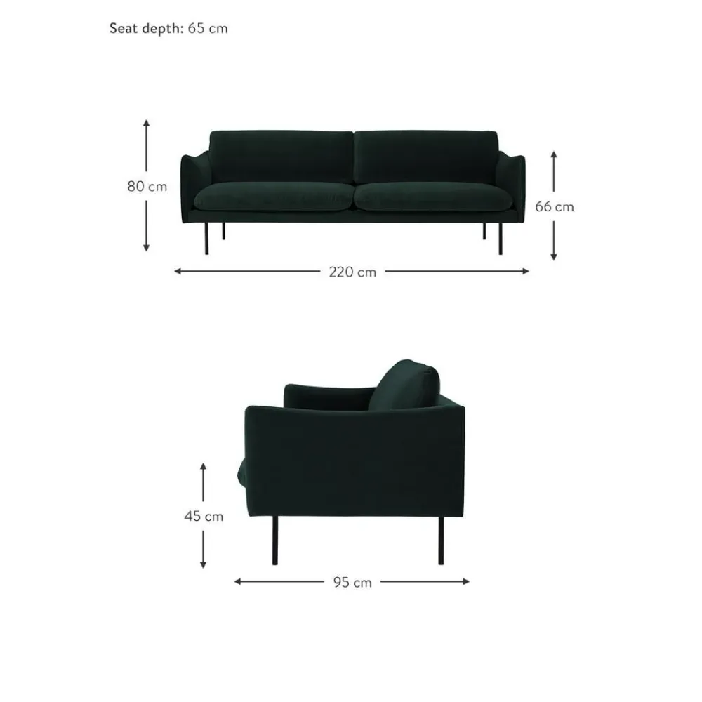 Divano 3 Posti In Velluto Moby*Westwing Collection New