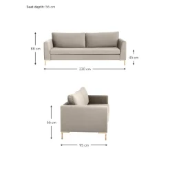 Divano 3 Posti In Velluto Luna*Westwing Collection Online